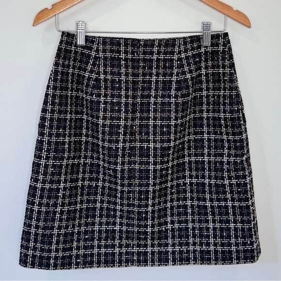 LOFT Gold Black and White Mini Skirt (Sz 0) - Picture 4 of 7